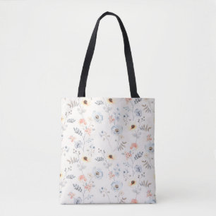 Bolsa Tote Padrão de Pastel Poppy Floral Garden