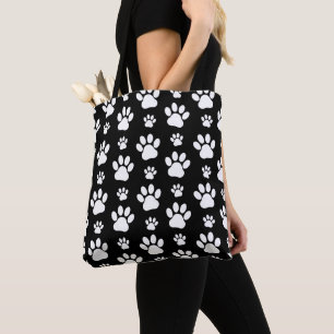 Bolsa Tote Padrão de pata, impressões de pata, patas de cão, 