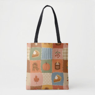 Bolsa Tote Padrão de Patchwork de Outono