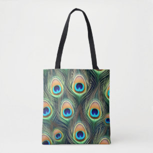 Bolsa Tote Padrão de pavão exótico