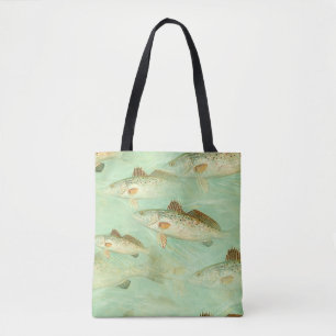 Bolsa Tote Padrão de Peixes de Bass