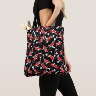Bolsa Tote Padrão de Peixes Koi Vermelhos