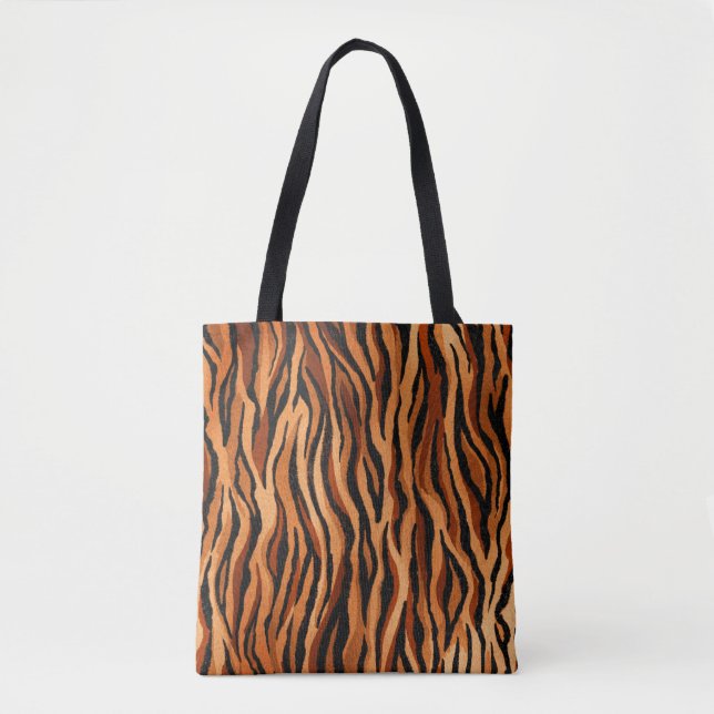 Bolsa Tote padrão de pele do tigre sem soldadura. desenhado (Frente)