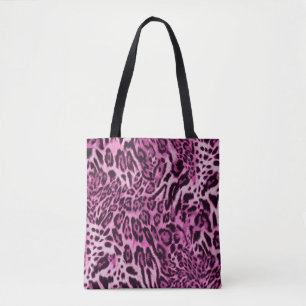Bolsa Tote padrão de pele-leopardo de abstrato pelúcia