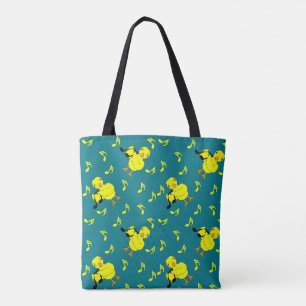 Bolsa Tote Padrão de Pintinho de Nota de Música