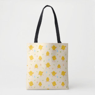 Bolsa Tote Padrão de Pintinhos de Páscoa