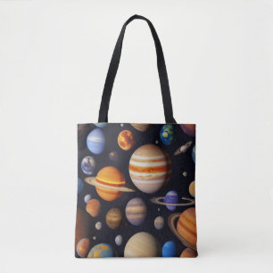 Bolsa Tote Padrão de Planetas