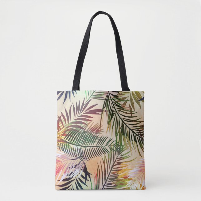Bolsa Tote Padrão de plantas tropicais abstrato. Vintage (Frente)