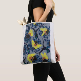 Bolsa Tote Padrão de Pocoral da Borboleta em Art Nouveau