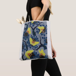 Bolsa Tote Padrão de Pocoral da Borboleta em Art Nouveau
