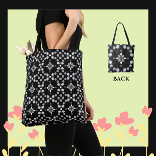 Bolsa Tote Padrão de Pontos Bokeh Monocromático Abstrato
