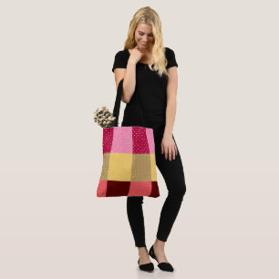Bolsa Tote Padrão de Pontos Polka Monogramados