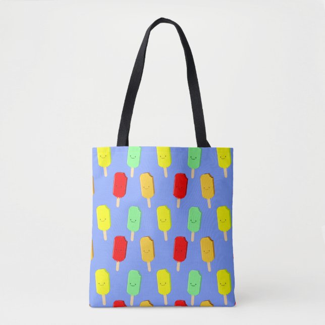 Bolsa Tote Padrão de Pop de gelo fruta  (Frente)