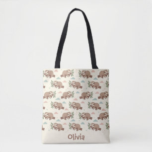 Bolsa Tote Padrão de Preguiça Adormecida Fofa
