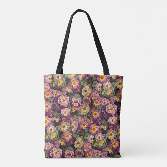Bolsa Tote Padrão de Primrose bonito (Verso)
