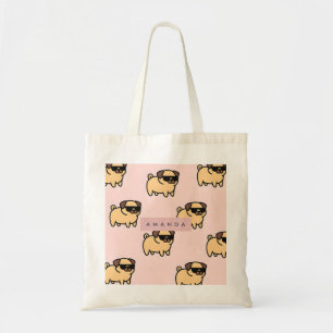 Bolsa Tote Padrão de Pug de Óculos Solares Adoráveis Personal