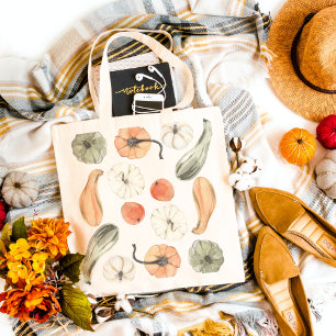 Bolsa Tote Padrão de Pumpkin Colorido Trendy   Autumn Vibes