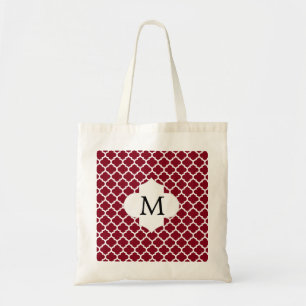 Bolsa Tote Padrão de Quatrefoil Monograma Personalizado