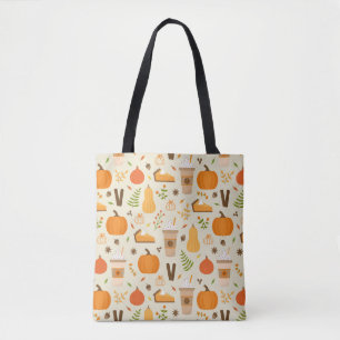 Bolsa Tote Padrão de queda de laranja divertido