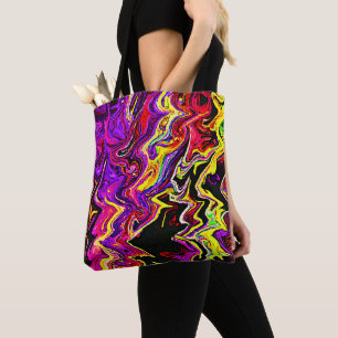 Bolsa Tote Padrão de radiação vívida brilhante brilhante