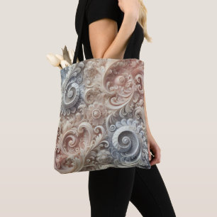 Bolsa Tote Padrão de rendas de Pastel de gradiente elegante