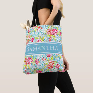 Bolsa Tote Padrão de respingo de aquarela funky de verão pers
