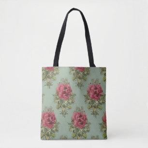 Bolsa Tote Padrão de Rosa vermelha Victoriana Elegante