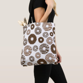 Bolsa Tote Padrão de rosquinha, Rosquinhas de chocolate, Rosq