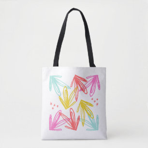 Bolsa Tote Padrão de Seta Colorido Abstrato