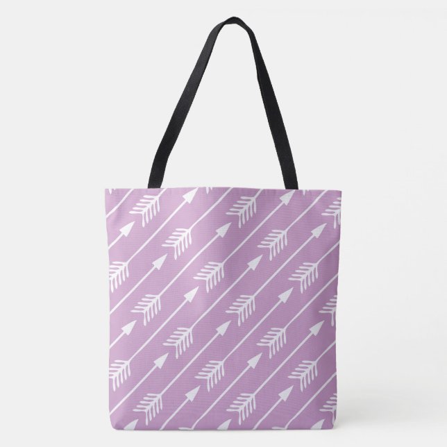 Bolsa Tote Padrão de Setas de Lavanda bonito (Frente)