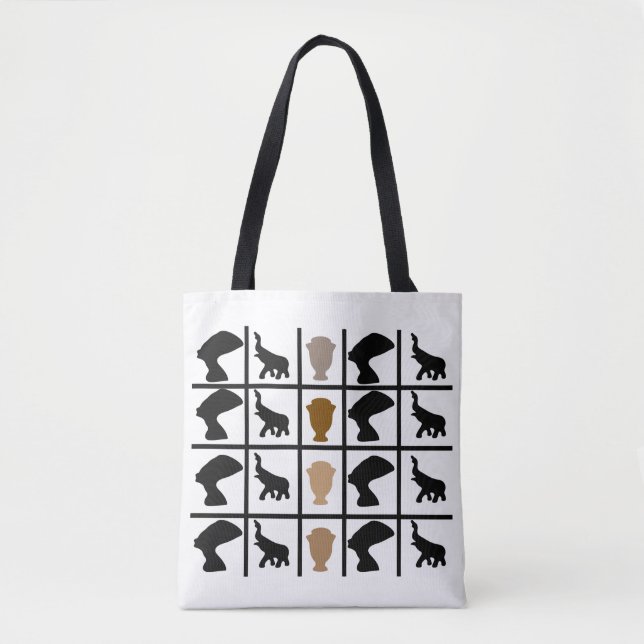 Bolsa Tote Padrão de símbolo e motivos africanos modernos (Frente)