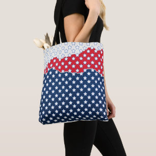 Bolsa Tote Padrão de Sinalizador da América das Estrelas Ve