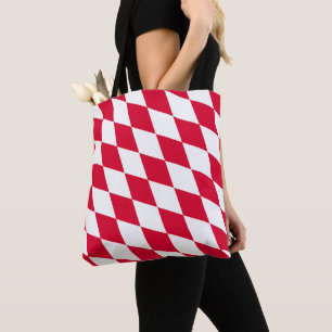 Bolsa Tote Padrão de Sinalizador do Diamante da Baviera Verme