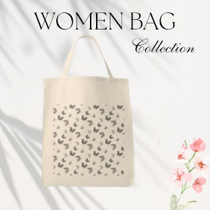 Bolsa Tote Padrão de sobreposição de borboletas simples