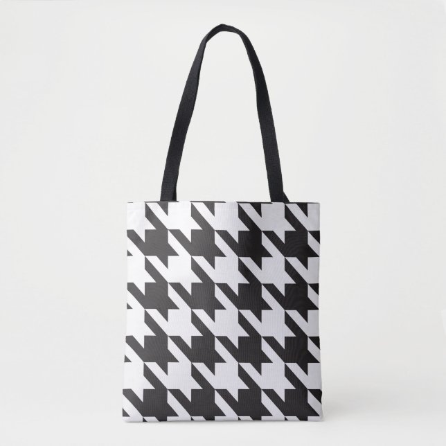 Bolsa Tote Padrão de som preto e branco (Frente)