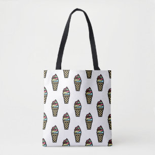 Bolsa Tote Padrão de Sorvete colorido