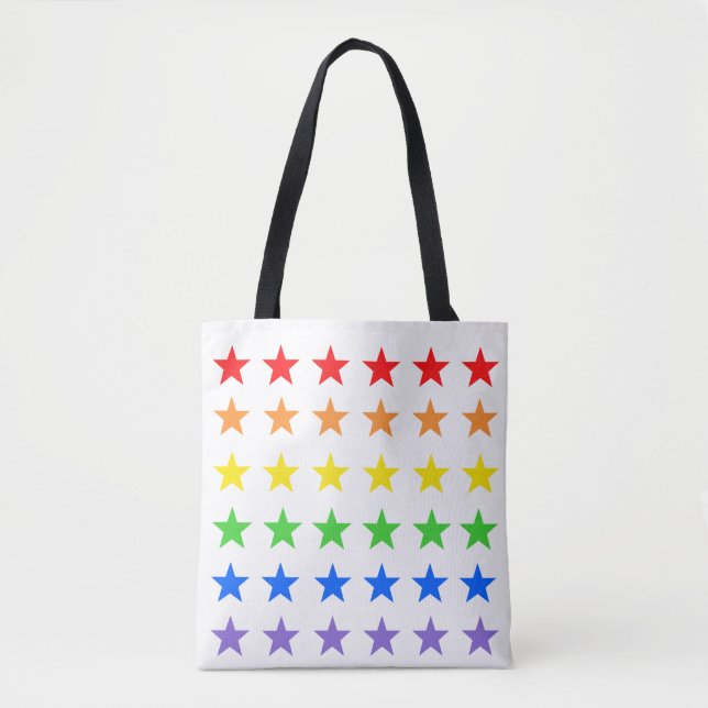 Bolsa Tote Padrão de Starry Colorido Moderno (Frente)
