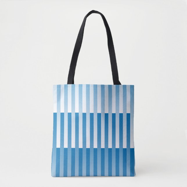 Bolsa Tote Padrão de Strike Branco Azul (Frente)