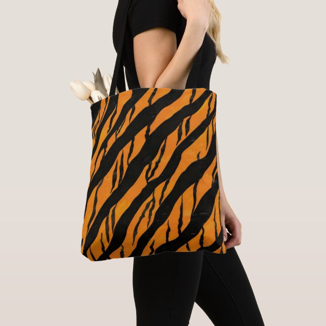 Bolsa Tote Padrão de Stripes de Tigre Clássico (Close Up)