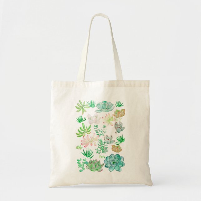 Bolsa Tote padrão de succulência bontanical (Frente)