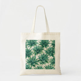 Bolsa Tote Padrão de Suculenta Agave em Aquarela