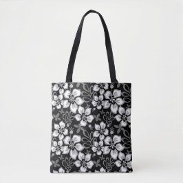 BOLSA TOTE PADRÃO DE SURFE NA SELVA EM PRETO