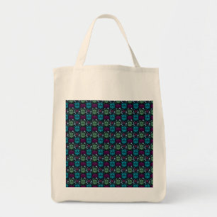 Bolsa Tote Padrão de Tartaruga Marinha e Flor de Lótus