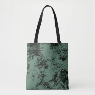 Bolsa Tote Padrão de textura mármore em preto e verde