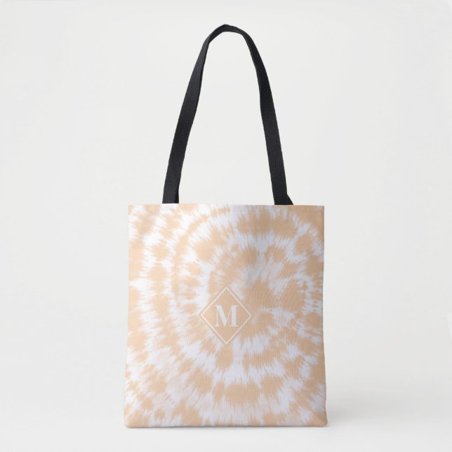 Bolsa Tote Padrão de Tie Dye Monogramado Laranja Feminino (Frente)