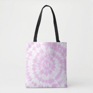 Bolsa Tote Padrão de Tie Dye Monogramado Rosa Feminino