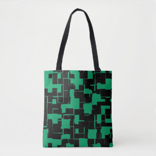 Bolsa Tote Padrão de Trendy Verde e Negro Irlandês