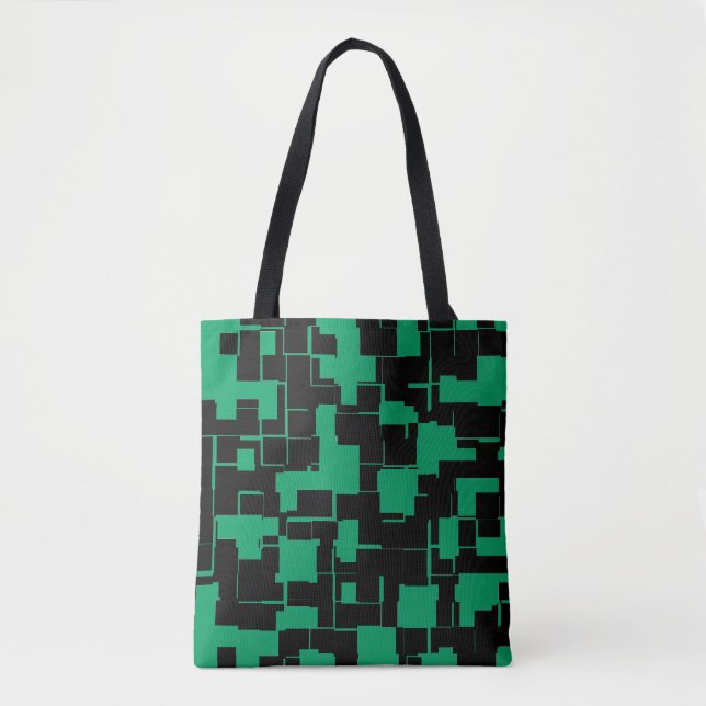 Bolsa Tote Padrão de Trendy Verde e Negro Irlandês (Frente)
