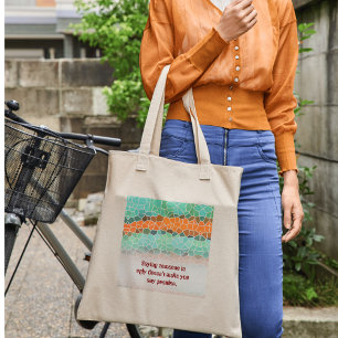 Bolsa Tote Padrão de Triângulo Colorido Único & Citações