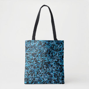 Bolsa Tote Padrão de Triângulo Preto Azul